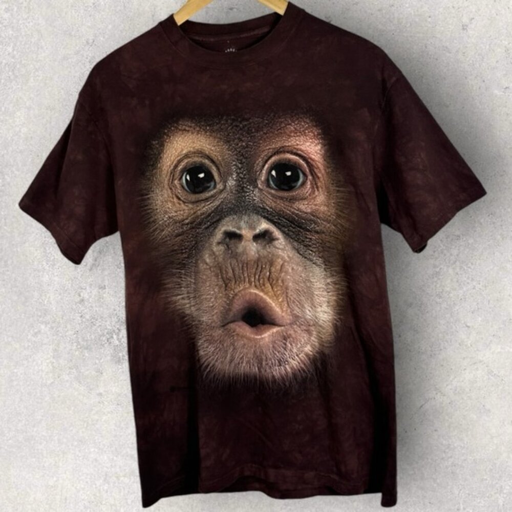 The Mountain Monkey Face Brown T-Shirt Size Medium Short Sleeve Crew Neck Tee M - Picture 10 of 10